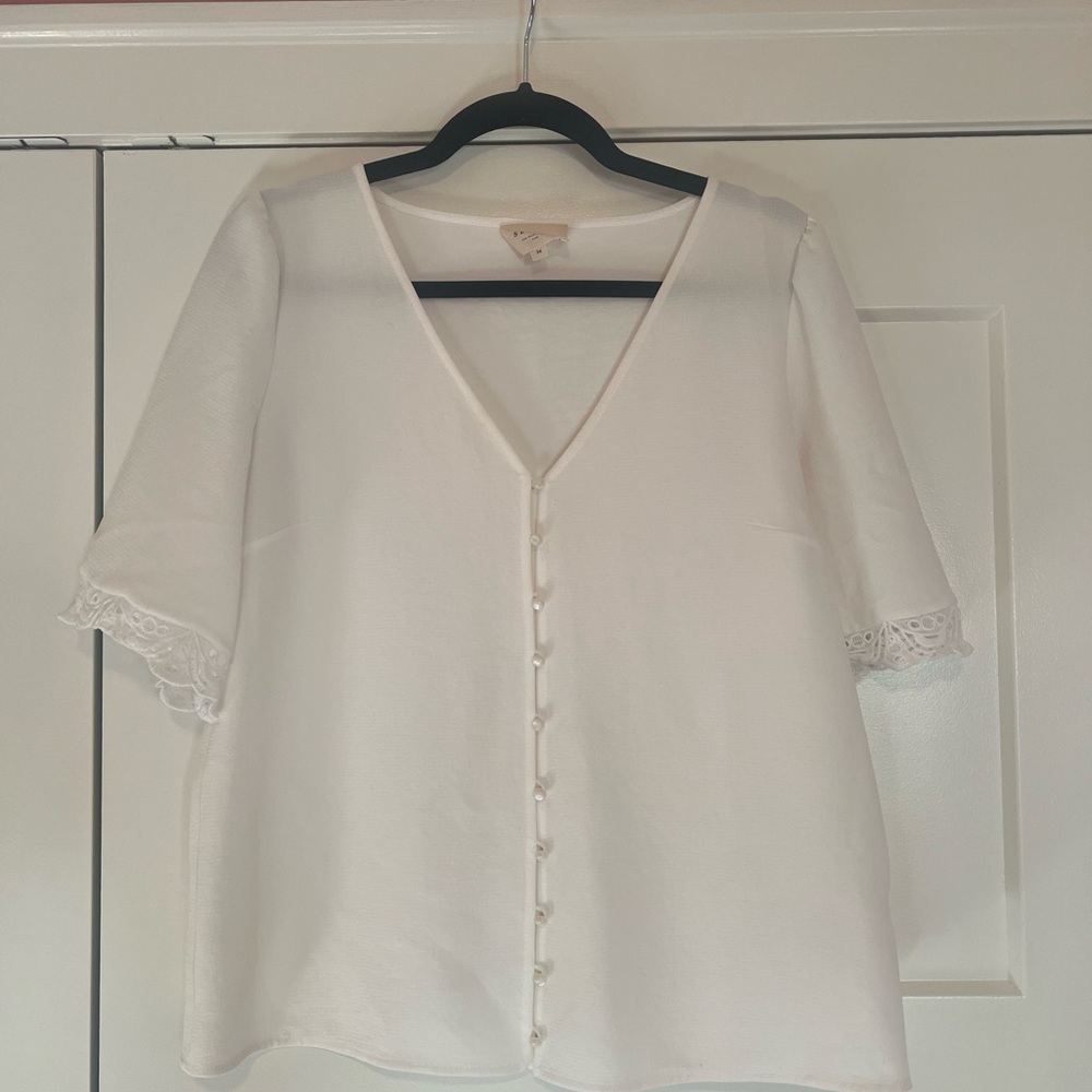 Sezane Thalia Blouse Écru. - Size 36